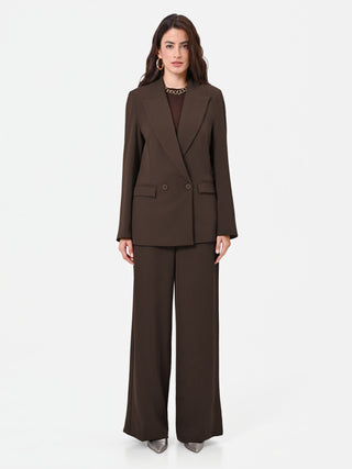 Brown unstructured double-breasted jacket