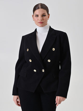 Blazer curvy nero chevron