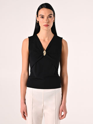 Black Top with Jewel Detail