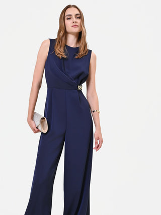 Combinaison bleu marine drapée