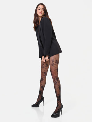 Collant Neri disegno Pizzo Floreale