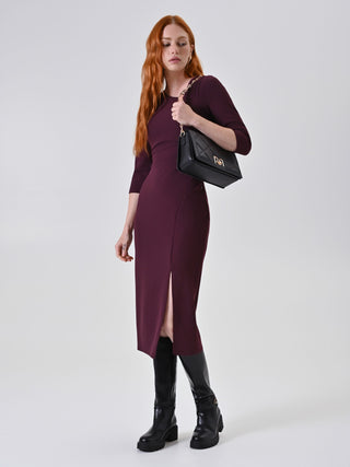 Bordeaux Midi Sheath Dress