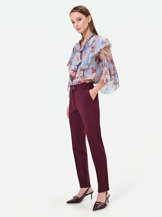 Burgundy Cigarette Trousers