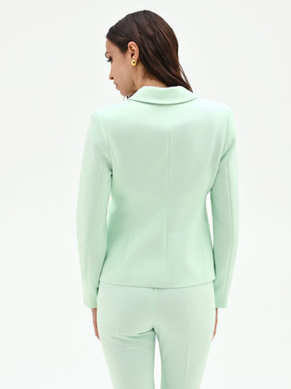 Mintgrüner Blazer mit steigendem Revers