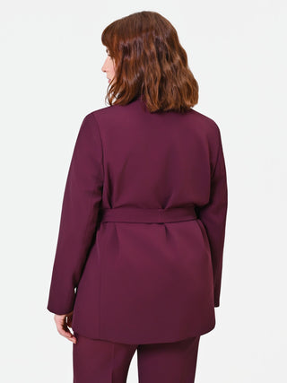 Giacca Curvy a vestaglia in cadi bordeaux rosso
