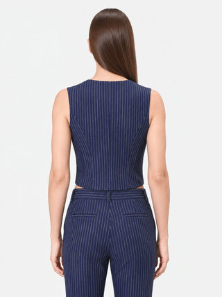 Gilet Blu Navy Gessato