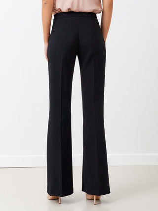 Mid-Flared Trousers in Technical Fabric