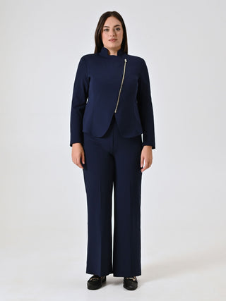 Curvy Blue Jacket with Zip