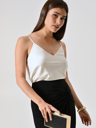 White Thin Strap Top