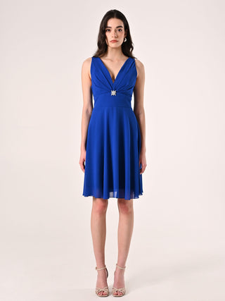 China Blue Crepe Georgette Dress