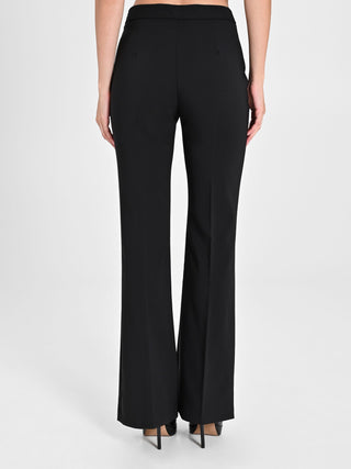 Mid-Flared Trousers in Technical Fabric