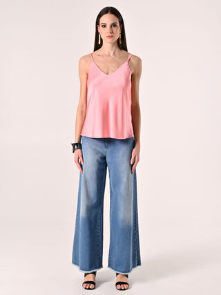 Top Spalline Sottili Rosa Antico