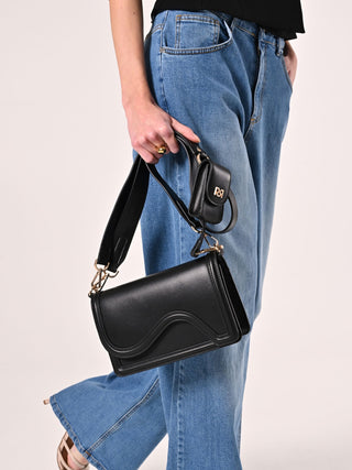 Black Faux Leather Bag