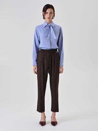Pantalon à rayures couleur chocolat