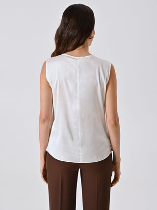 Blusa Beige Chiaro con Piercing Gold