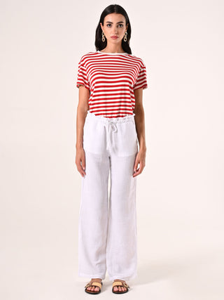 Pantaloni Ampi in Cotone Bianco