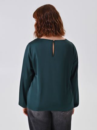 Blusa Curvy in Raso Verde