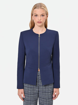 Giacca blu navy in scuba crèpe