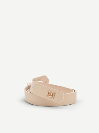 Cintura alta beige con fibbia squadrata