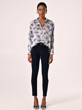 Floral Print Satin Shirt
