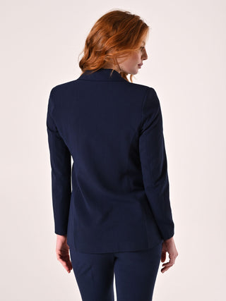 Blue Viscose-Blend Jacket