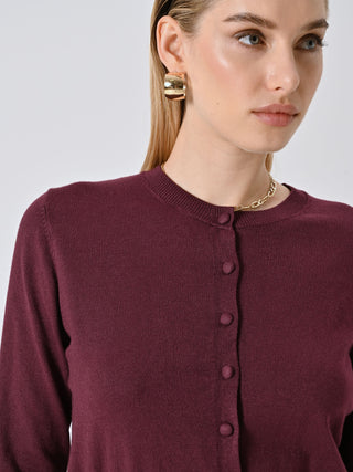 Strick-Cardigan in Bordeaux
