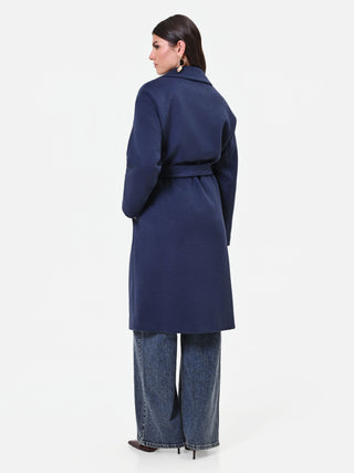 Navy Blue Wrap Coat Giorgia Palmas X Rinascimento