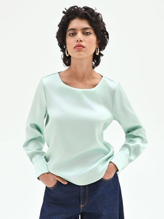 Schlichte Bluse in Mintgrün