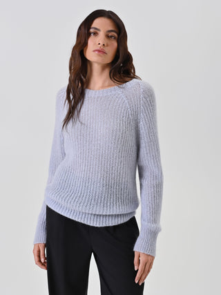 Light Blue Ribbed Sweater