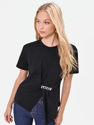 T Shirt Nera con dettaglio strass