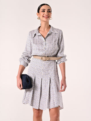 White & Blue Stirrup Dress