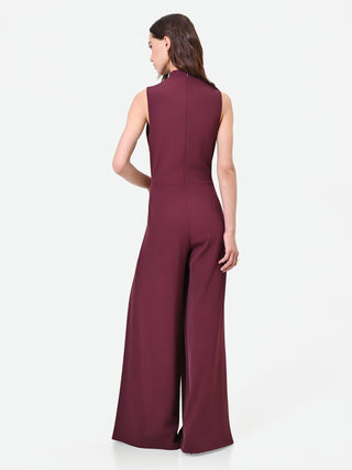 Tuta bordeaux fluida con bottone design