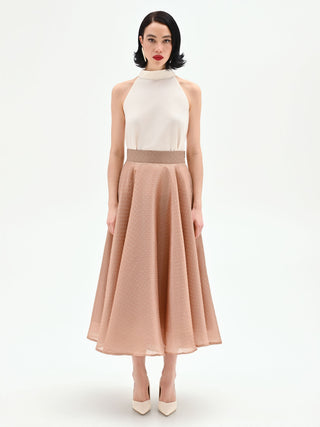 Bronze skirt with allover rhinestones