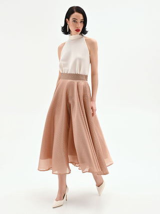 Bronze skirt with allover rhinestones