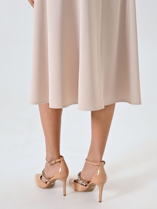 Camel Patent Leather Pumps