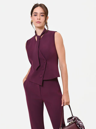 Gilet Studio Gessato bordeaux in crepe