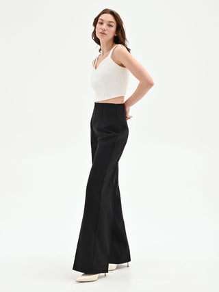 Black wide-leg trousers