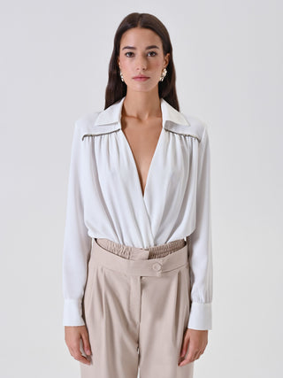 White Blouse with Shiny Details