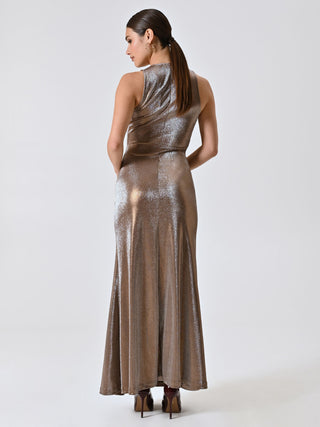 Bronze Lurex Long Dress