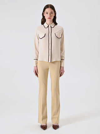 Camicia con Piping Bordeaux