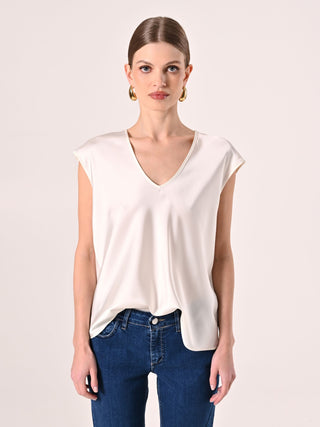 White Satin Blouse