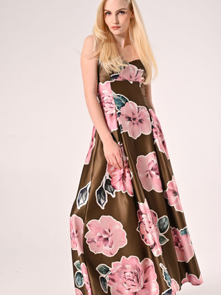 Robe avec jupe corolle imprimé fleuri