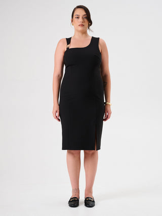 Tubino Nero Curvy con Inserto Gioiello