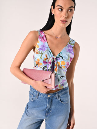Top stampa Floreale con Nodo