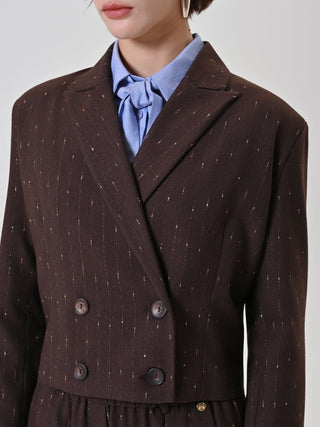 Chocolate Pinstripe Double-Breasted Jacket