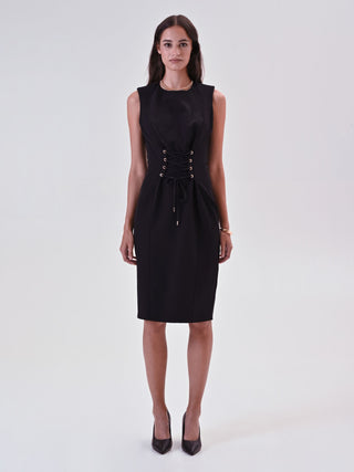 Black Bustier Sheath Dress with Laces