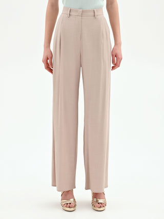 Taupe beige palazzo trousers