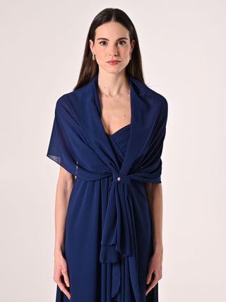 Blue Georgette Stole