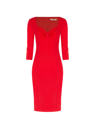 Red Sweetheart Neckline Sheath Dress