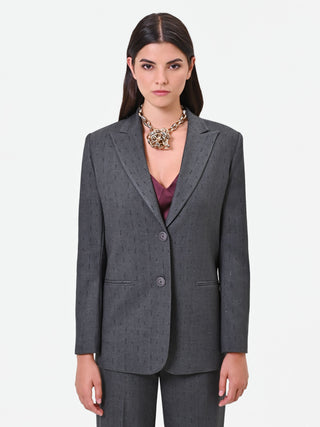 Veste droite gris foncé effet rayures tennis Giorgia Palmas X Rinascimento